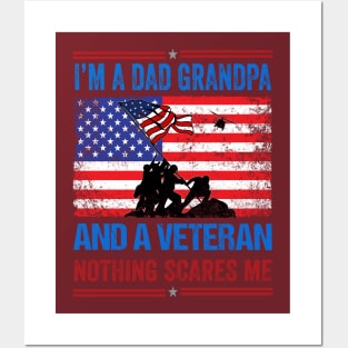 I'm A Dad Grandpa And A Veteran Nothing Scares Me Posters and Art